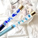 Blue×Blue･:*+.(名入れ可)ハーバリウムボールペン