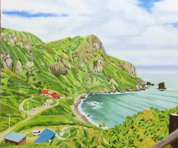 油彩画【礼文島風景】