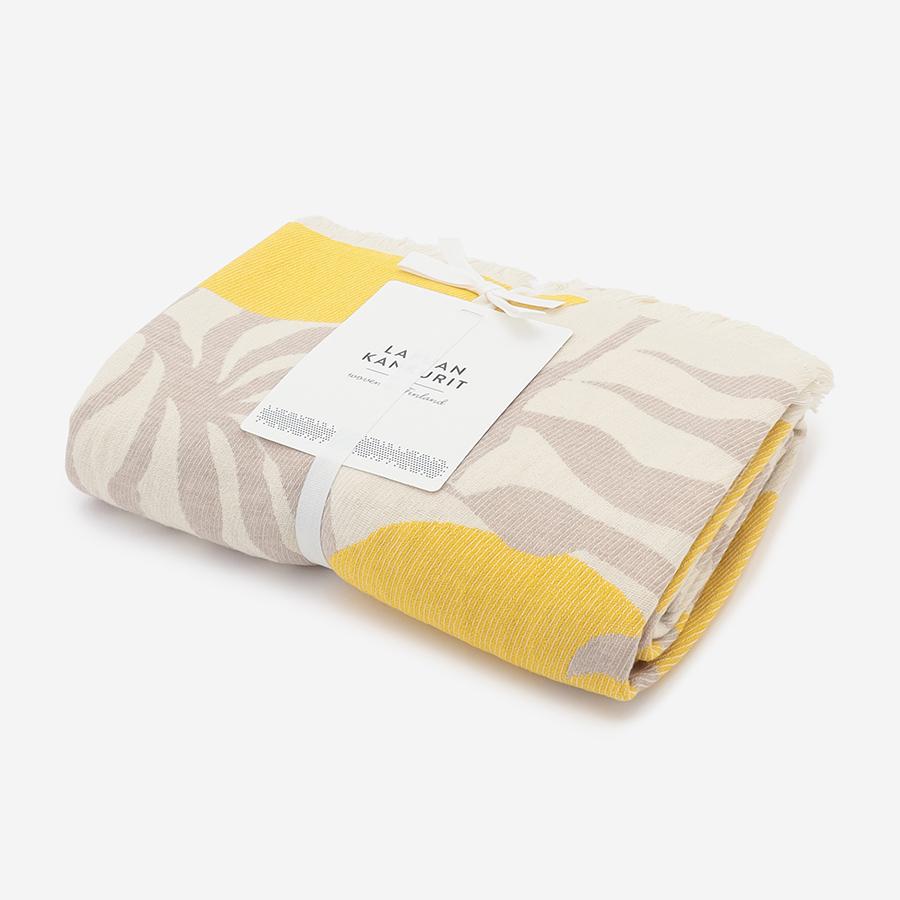 LAPUAN KANKURIT | KUUTAMO blanket 130×180cm 7/beige-yellow