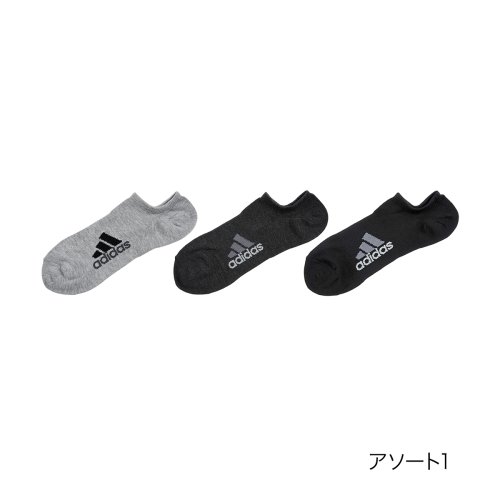 ADIDAS(アディダス) ソックス 無地 ワンポイント メランジ柄 くるぶし下丈 破れにくい 消臭 つま先かかと補強 ワイドヒール 福助 公式