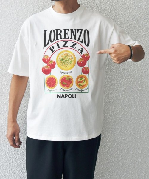 【SHIPS any別注】HANDTEX: NOT AMERICAN FOOD？ ロゴ プリント Tシャツ◆