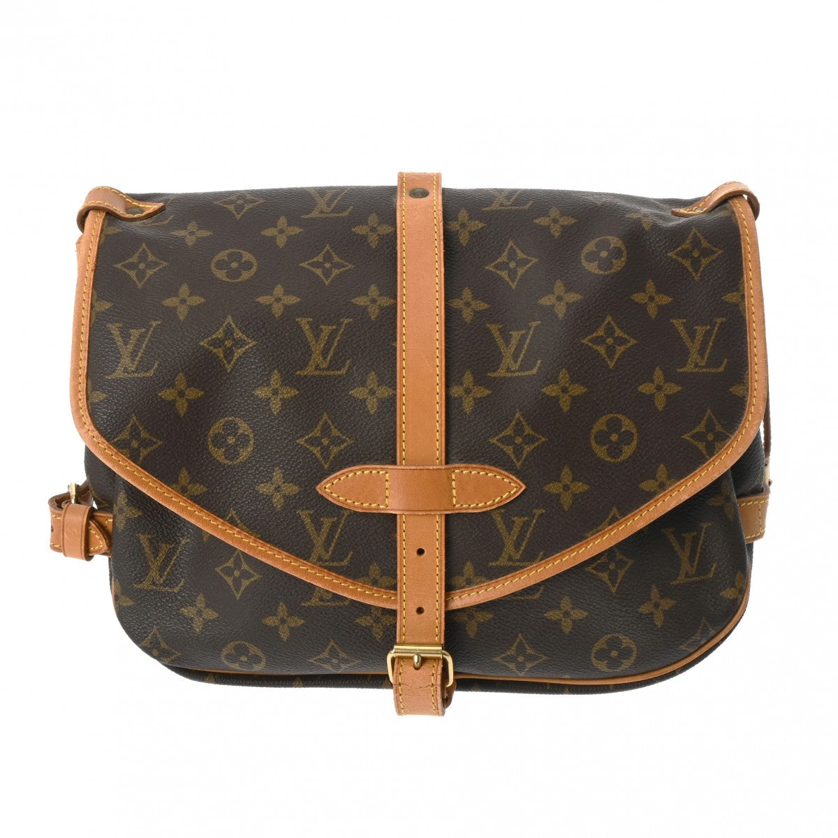 LOUIS VUITTON ルイヴィトン モノグラム ソミュール 30 ブラウン M42256 レディース モノグラムキャンバス ショルダーバッグ Bランク 中古 