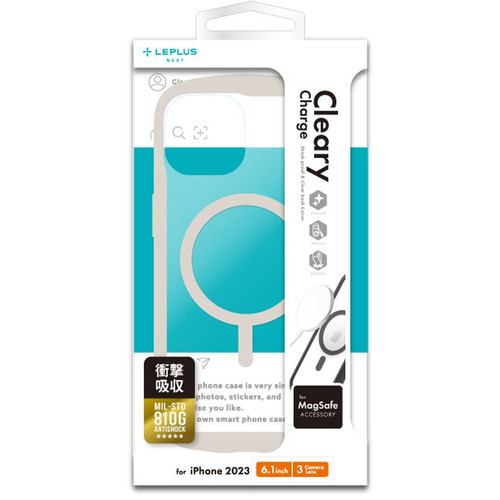 MSソリューションズ LN-IP23PLCCSL iPhone 15Pro高速充電対応・耐衝撃ハイブリッドケース 「Cleary charge」 スターライト スターライト