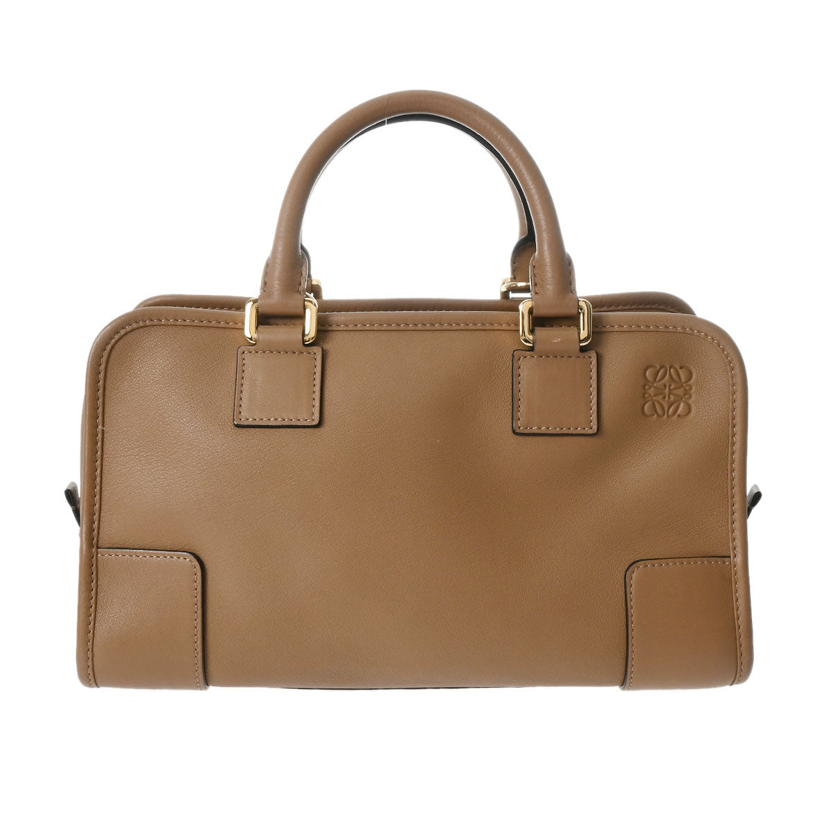 LOEWE ロエベ アマソナ 28 ブラウンベージュ 352.30.NO3 レディース レザー ハンドバッグ Aランク 中古 