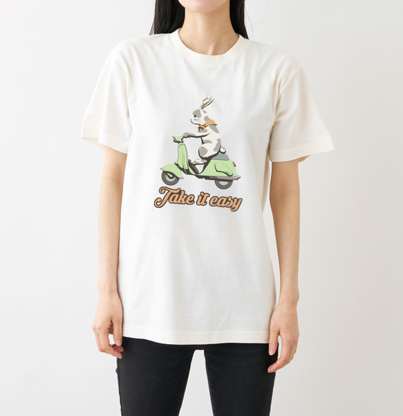 BIKER RABBIT Tシャツ アイボリー