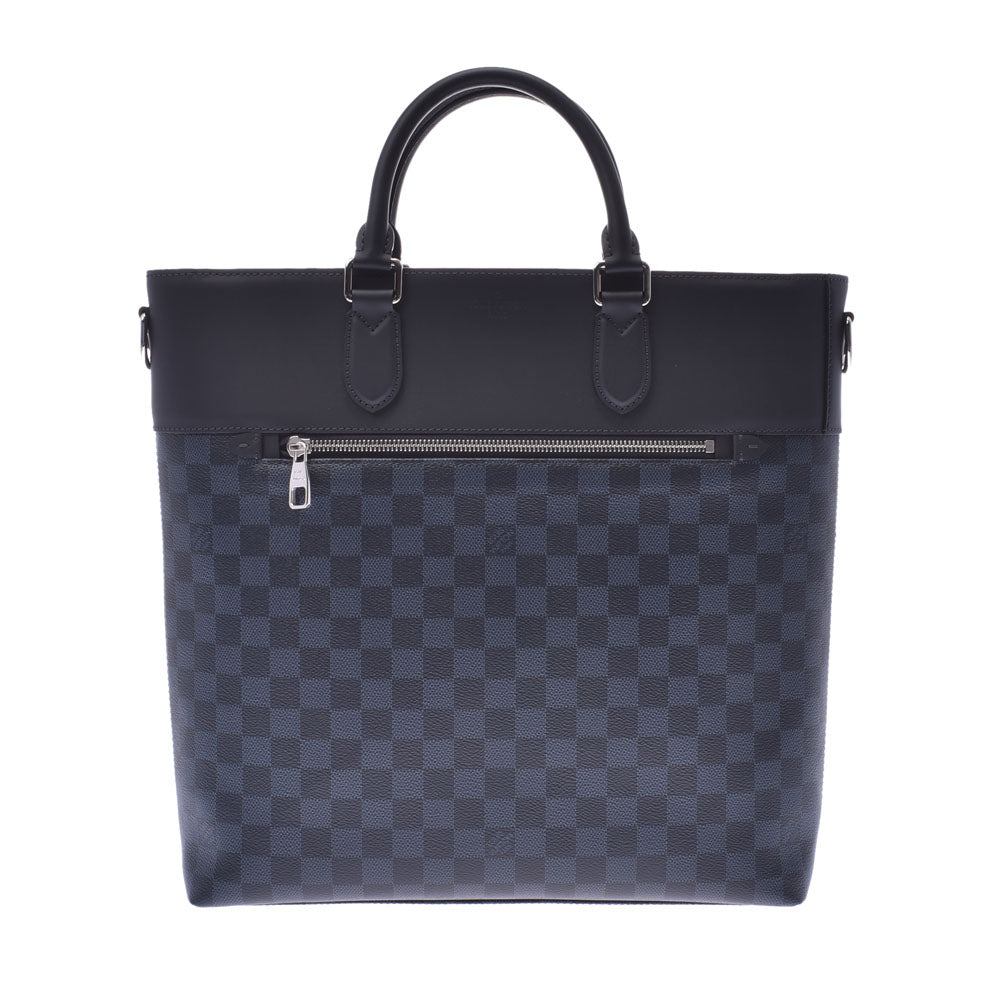 LOUIS VUITTON ルイヴィトン ダミエ コバルト ニューポート 2WAYバッグ ネイビー系/黒 N41588 メンズ トートバッグ 新同 中古 