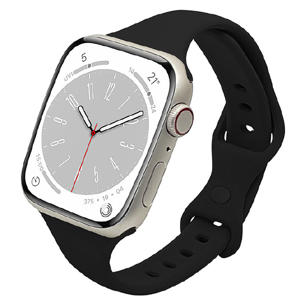 ラスタバナナ Apple Watch Series 8/7/6/5/4/3/SE(第2世代)/SE [41/40/38mm]用シリコンスタンダードバンドSlim ブラック RBAWSS7441BK