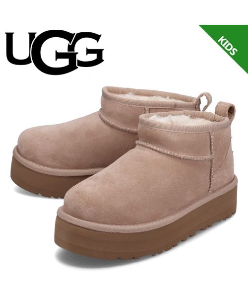 UGG アグ ウルトラミニ プラットフォーム ムートンブーツ クラシック キッズ 厚底 KIDS CLASSIC ULTRA MINI PLATFORM ベージ