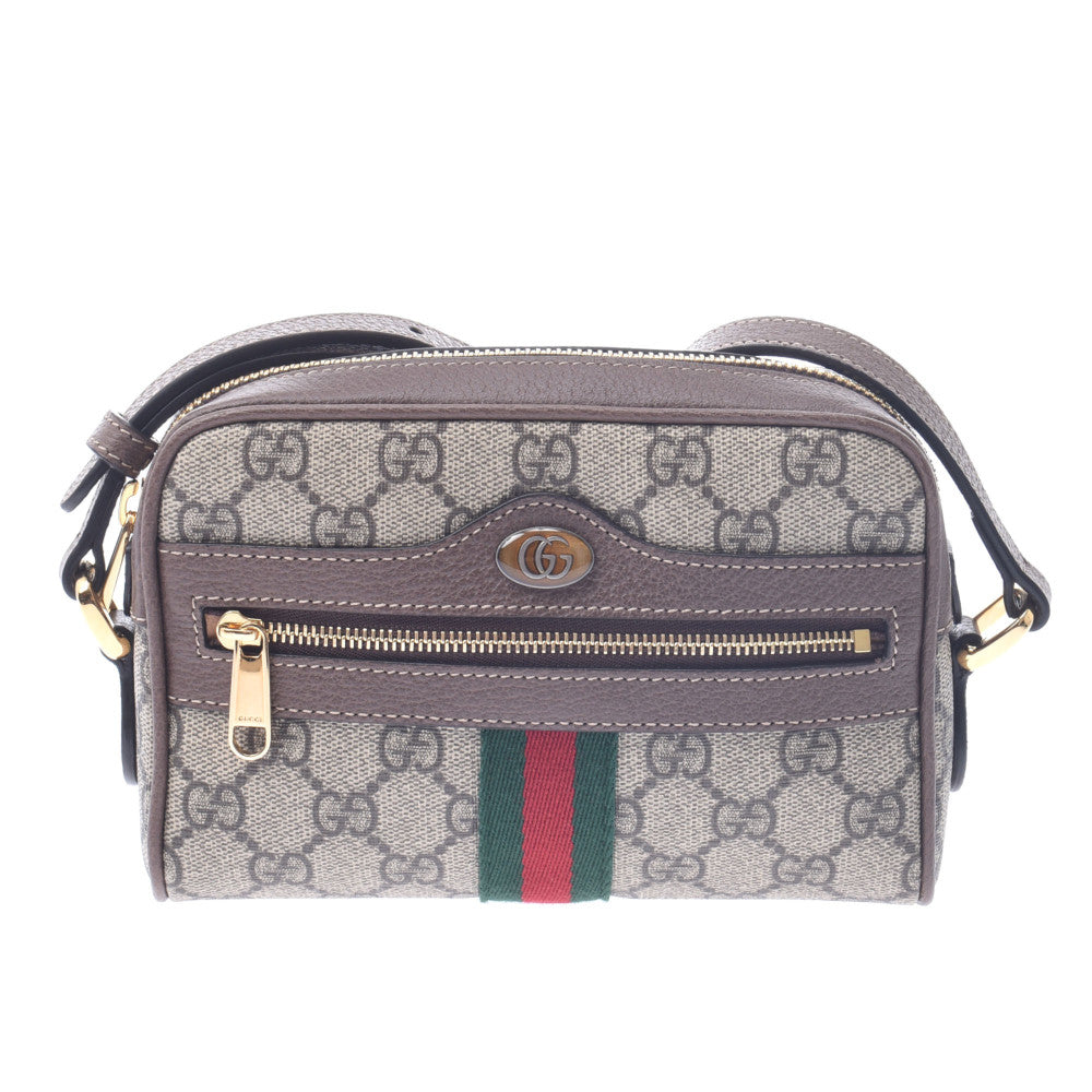 GUCCI グッチ オフディア ミニショルダーバッグ ベージュ/エボニー 517350 レディース GGスプリームキャンバス レザー ショルダーバッグ 未使用 