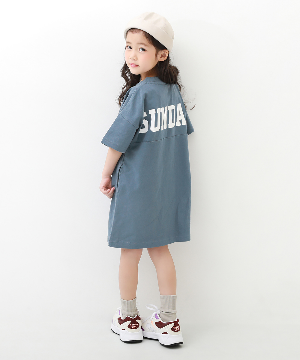 デビロック/STANDARD バックロゴプリント 半袖ワンピース 子供服 キッズ 女の子 半袖ワン･･･