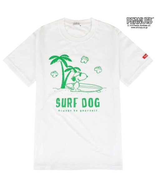 スヌーピー ジョークール Tシャツ 半袖 トップス サーフ 夏 プリント SNOOPY PEANUTS JOE COOL