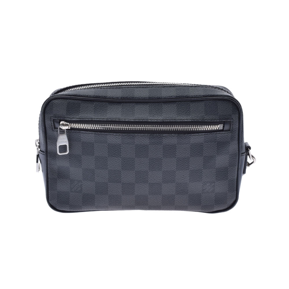 LOUIS VUITTON ルイヴィトン ダミエ グラフィット ポシェットカサイ 黒/グレー N41664 メンズ ダミエグラフィットキャンバス セカンドバッグ Bランク 中古 