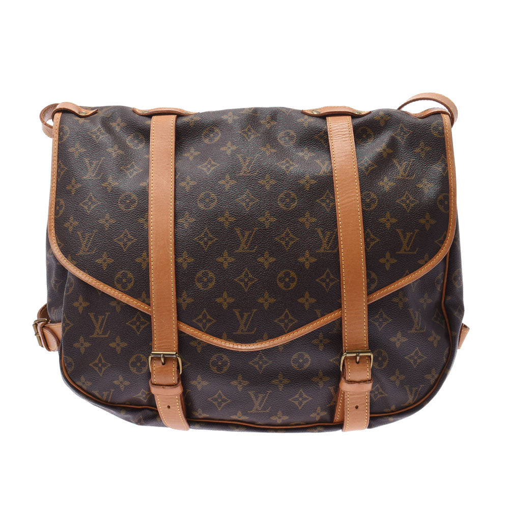 LOUIS VUITTON ルイヴィトン モノグラム ソミュール 43 ブラウン M42252 レディース モノグラムキャンバス ショルダーバッグ Bランク 中古 