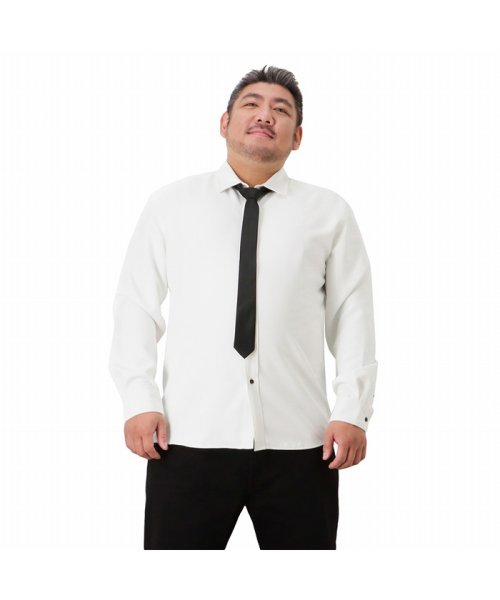 [大きいサイズ] MOSSIMO モッシモ ネクタイ付きシャツ キングサイズ 2170－2400KG