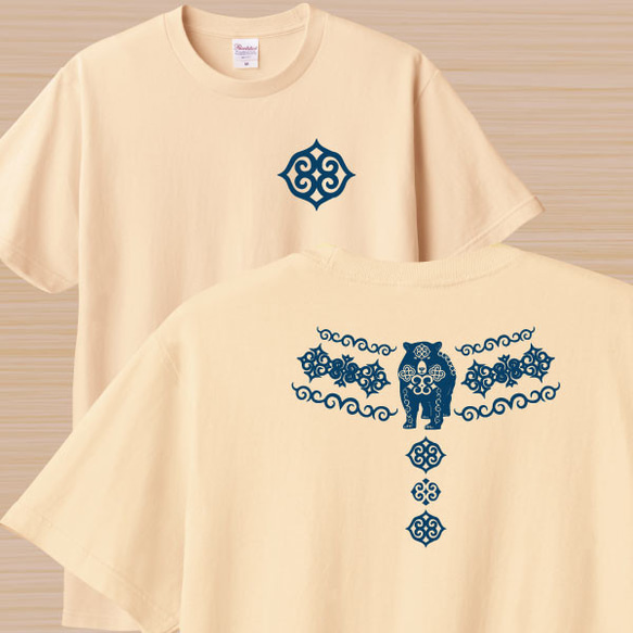 【おしゃれ】カムイデザインTシャツ【アイヌカムイTシャツクマデザイン】