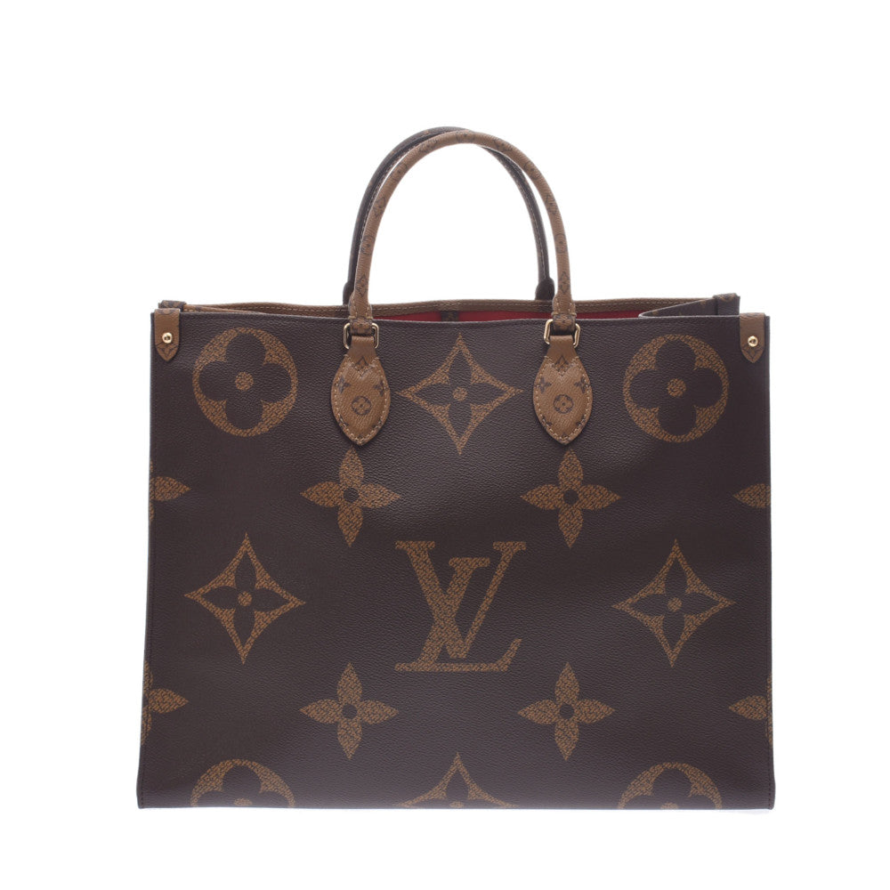 LOUIS VUITTON ルイヴィトン ジャイアントモノグラム オンザゴーGM ブラウン M44576 ユニセックス モノグラムリバースキャンバス トートバッグ Aランク 中古 