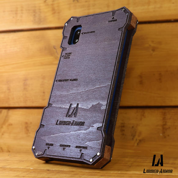 Xperia Ace III ケース 木製 ウッド wood case 木 本革 耐衝撃 LUNBER ARMOR