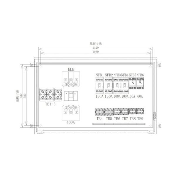 セフティー電気用品 セフティー 仮設動力分電盤 P400ーN6 6回路(150A×2)(100A×2)(60A×2) P400-N6 1個（直送品）