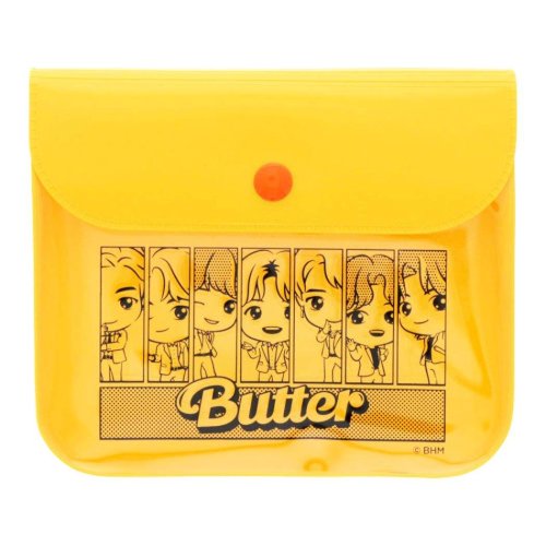 タイニータン TinyTAN キャラクター フラットポーチ ミニポーチ Butter イエロー 新入学