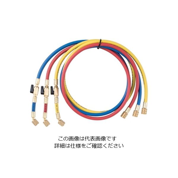 AーGas Japan 全長150cmR32、R410A用バルブ付きチャージホース赤青黄3本セット FS-720BB 1本(1セット)（直送品）