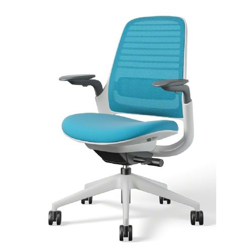 大塚家具 Steelcase(スチールケース)デスクチェア「シリーズ1」シーガルフレーム 座ブルージェイ