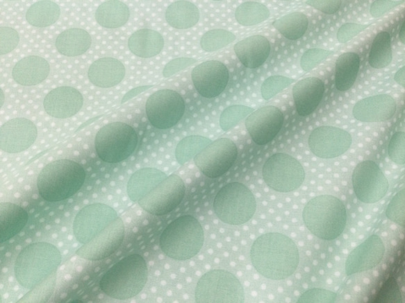 Dots on dots ドット　グリーン　ポピーコットン　Poppie Cotton