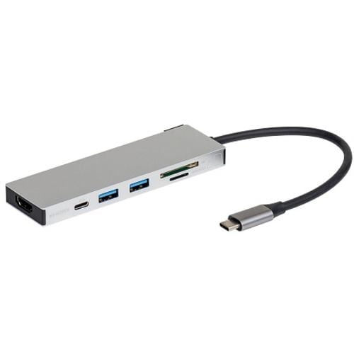 ナカバヤシ UD-C01SSLPD対応 USB Type-C アルミドッキングステーション15cm シルバー