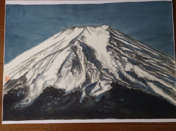 水墨画　 富士山