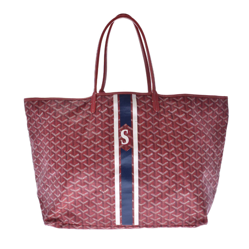 GOYARD ゴヤール サンルイGM イニシャル 赤 ユニセックス PVC/レザー トートバッグ ABランク 中古 