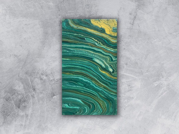 Malachite-ish Canvas art-330mm x190mm