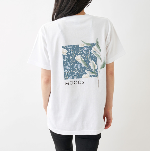 MOODs　バックプリントTシャツ ホワイト