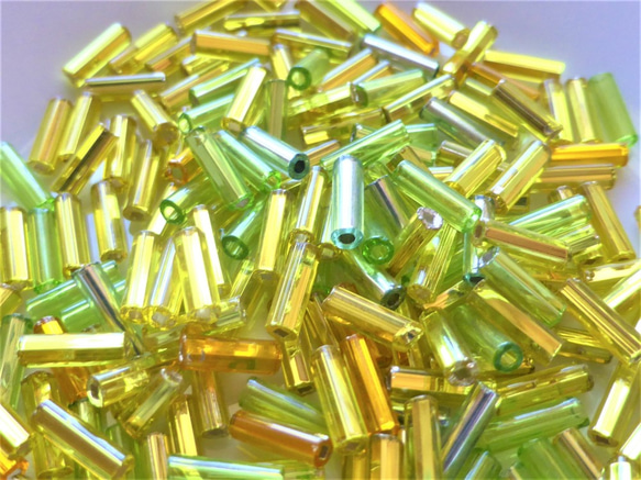 ビタミンカラー系　竹　チェコシードビーズCzech Glass Beads7mm