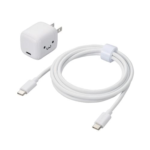 エレコム MPA-ACCP8130WF USB Power Delivery 30W AC充電器(C-Cケーブル付属/1.5ｍ)MacBook Air スマホタブレット対応 しろちゃん