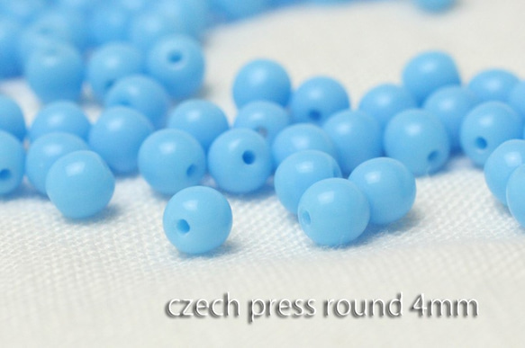 SALE★【約200粒】Czechチェコラウンド4mm《02》ブルーターコイスOP