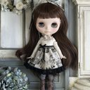 2441 ブライス さんのお洋服　tea party Blythe ブライス アウトフィット 洋服 りかちゃん　22センチドール　うさぎ　リス　ハムスター