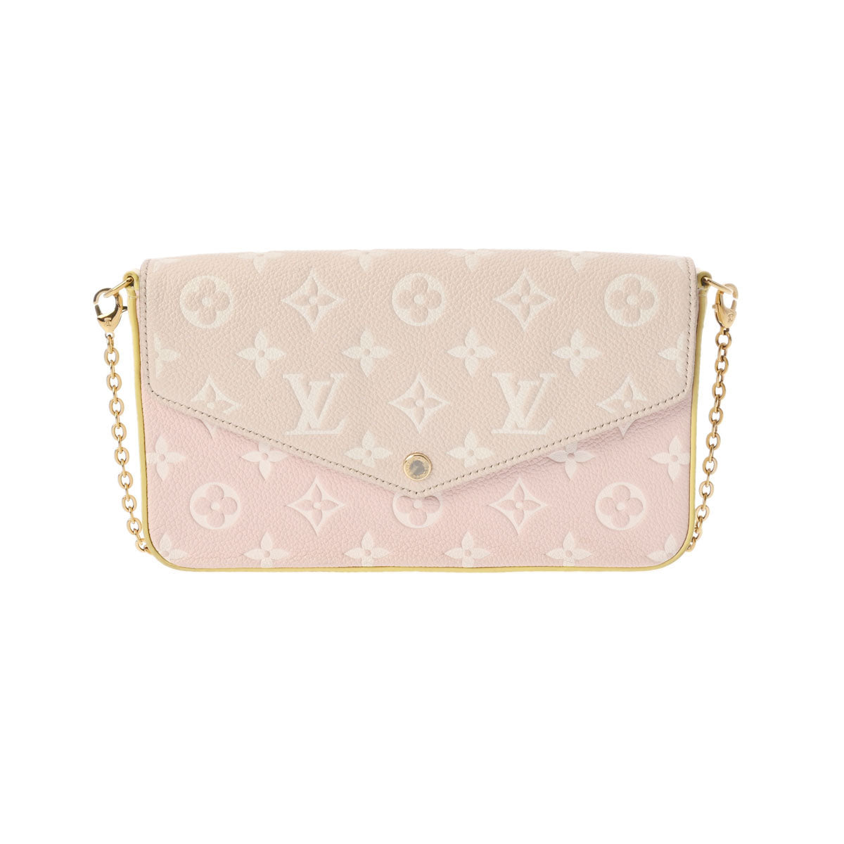 LOUIS VUITTON ルイヴィトン モノグラムアンプラント ポシェットフェリシー チェーンウォレット ピンク/ベージュ M81359 レディース レザー ショルダーバッグ ABランク 中古 