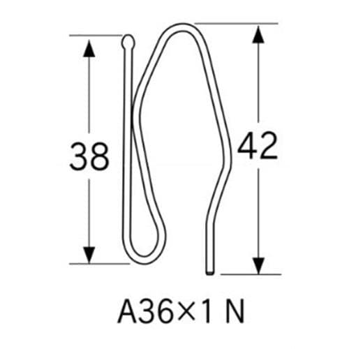 カーテン用フック プリーツフックA36X1 シルバー 10本入り