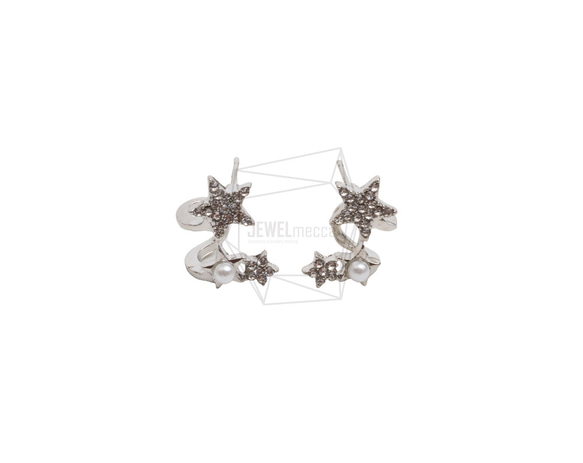 ERG-2690-R【2個入り】キュービックスターピアス/Cubic Star Post Earrings