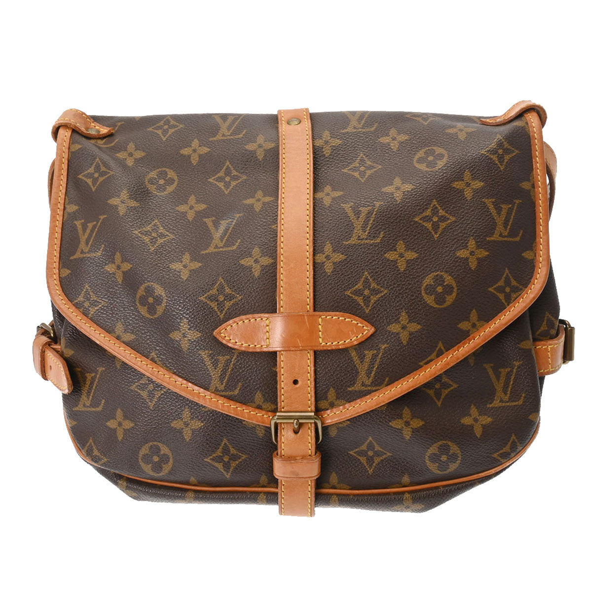 LOUIS VUITTON ルイヴィトン モノグラム ソミュール 30 ブラウン M42256 レディース モノグラムキャンバス ショルダーバッグ Bランク 中古 