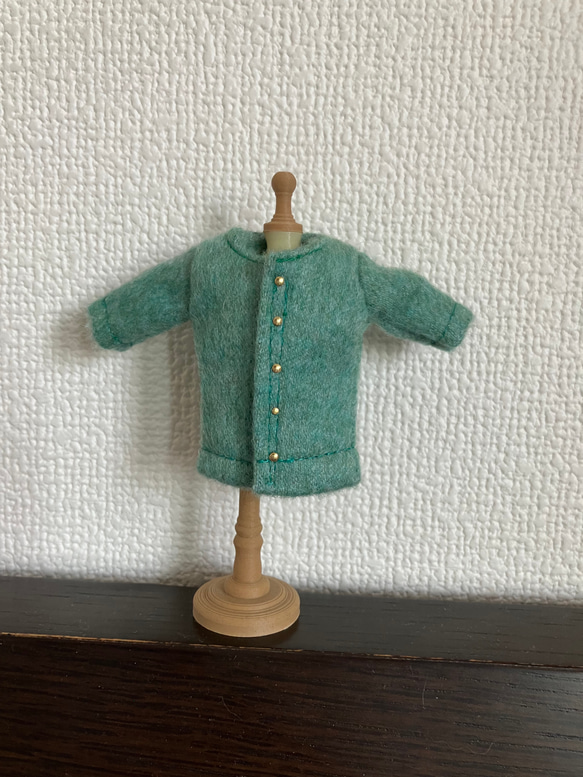 オビツ11  woolのコート　turquoise green