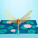 ポップアップグリーティングカード　Dragonfly on Water Lily