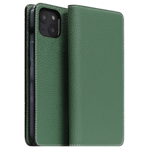 SLG Design iPhone 14用Hybrid Grain Leather Diary Case Sea Green SD24297I14GR