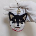 柴犬　羊毛　羊毛フェルト　ハンドメイド　黒柴　キーホルダー