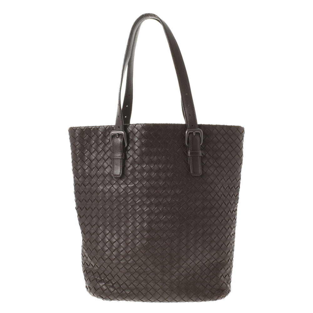 BOTTEGAVENETA ボッテガヴェネタ イントレチャート トートバッグ ダークブラウン 270917 メンズ レザー ハンドバッグ Bランク 中古 