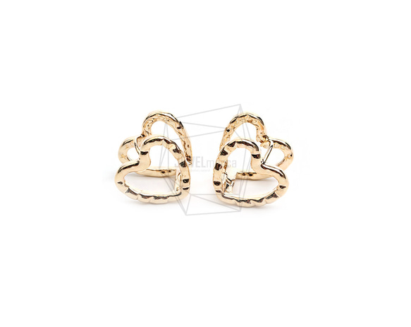 ERG-2411-G【2個入り】ハートワンタッチ ピアス,Heart One touch Post Earring