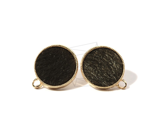 ERG-744-G【2個入り】ラウンドファブリックピアス,Round Fabric Post Earring