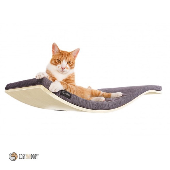 【空飛ぶ猫】シェルフA（メープル・Bダークグレー）幅90cm 猫 キャットベッド キャットツリー　壁　棚　シェルフ