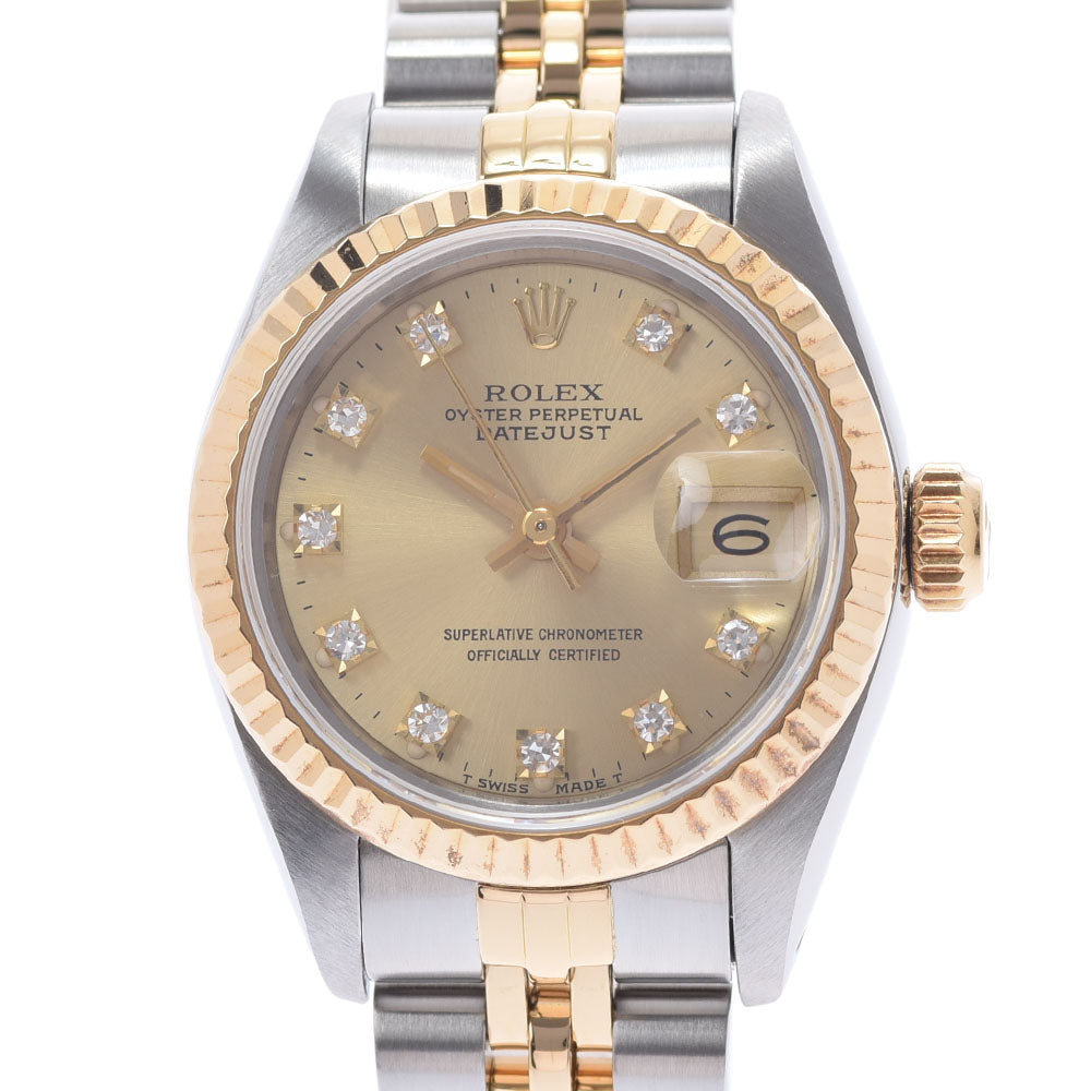 ROLEX ロレックス デイトジャスト 10Pダイヤ 69173G レディース YG/SS 腕時計 自動巻き シャンパン文字盤 Aランク 中古 