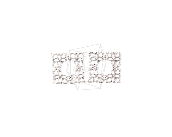 PDT-1926-MR【2個入り】スクエアフラワーペンダント,Square Flower Pendant