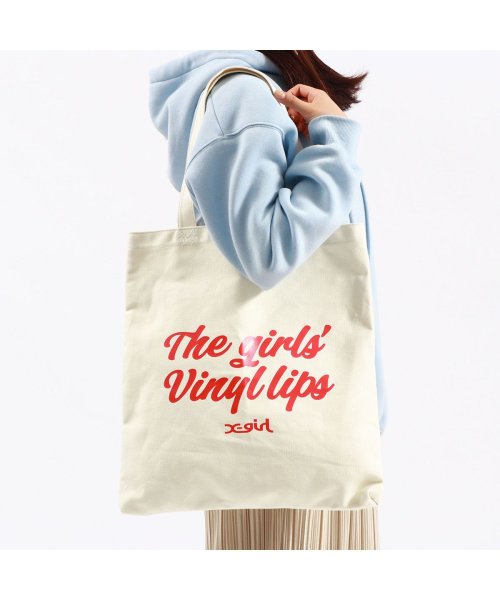 エックスガール トートバッグ X－girl VINYL LIP FACE CANVAS TOTE BAG トート 持ち手 肩掛け 縦型 105232053005